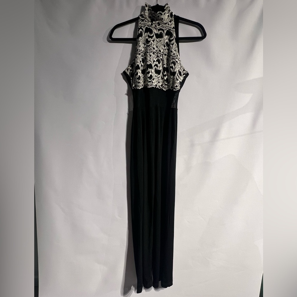 Cache Black and White Maxi Jumpsuit